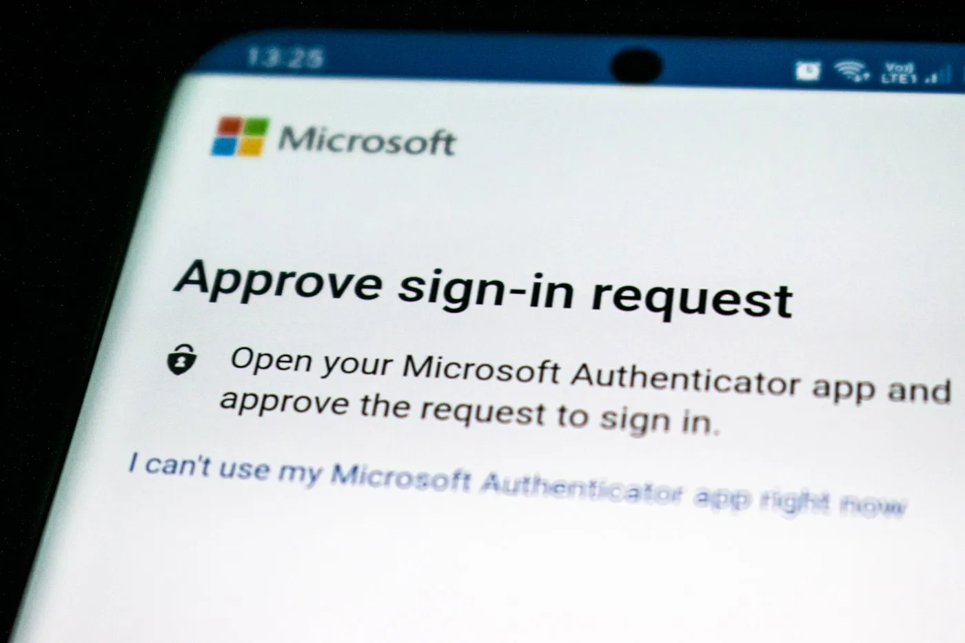Microsoft Sign-in Request Page