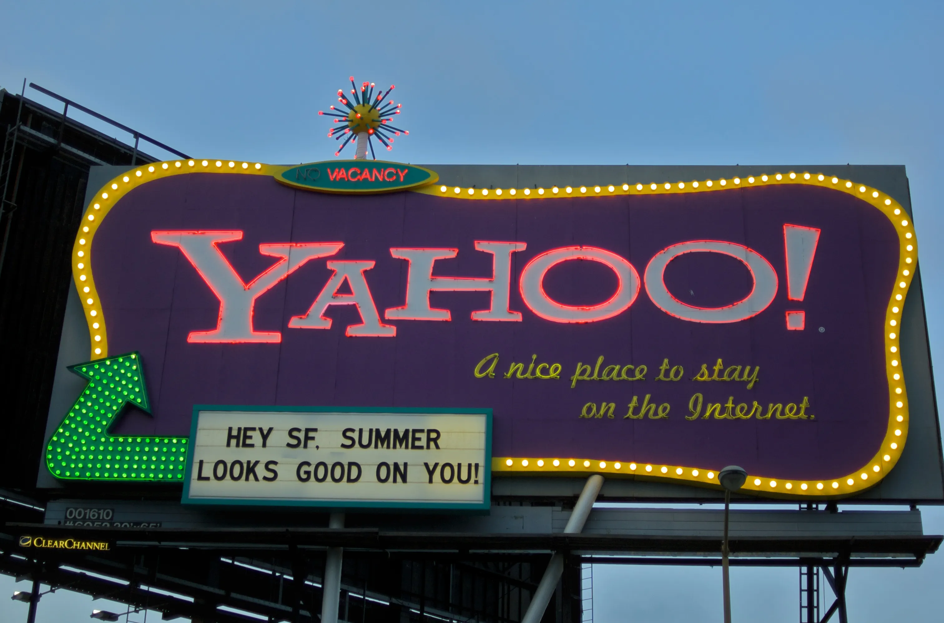 The Yahoo! billboard on I-80 in San Francisco.